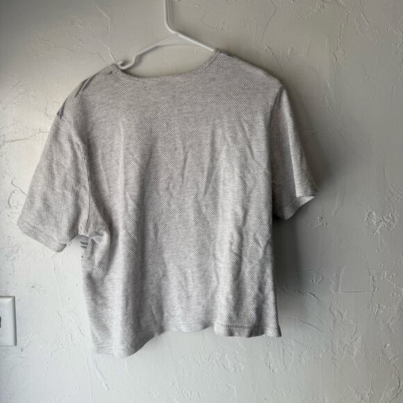 Steven Ross Naturally Vintage 90s XL Gray‎ Striped Cotton Short Sleeve Top - Picture 4 of 8
